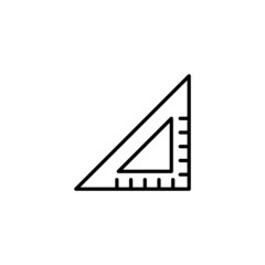 Line icon of triangular ruler for work and school