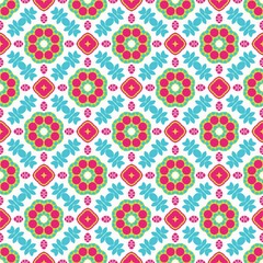 ethnic flower seamless pattern with ornament