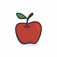 Apple hand drawn illustration flat color