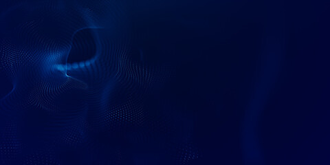 Beautiful abstract wave technology background with blue light digital effect corporate concept, Private information, data flow, digital generation, electronic field, processed data waves.