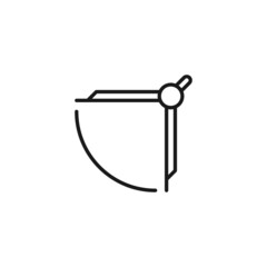 Line icon of compass drawing semi circle