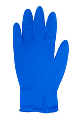 Blue latex medical glove