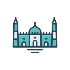Color illustration icon for mosque