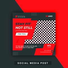 Gym, fitness social media post design