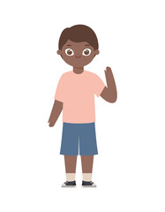 afro young boy smiling