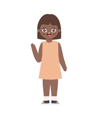 young girl with disgust