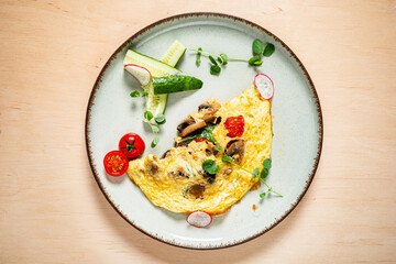 omelet with fresh organic vegetables