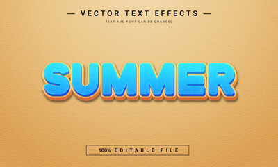 summer editable 3D text effect template design