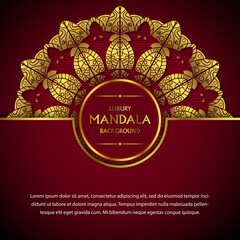 Abstract beautiful golden mandala design background for greeting card, invitation, and background many templates	
