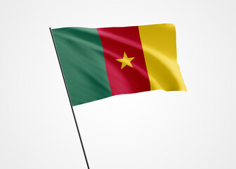 Cameroon flying high in the isolated background. January 01 Cameroon independence day. World national flag collection world national flag collection