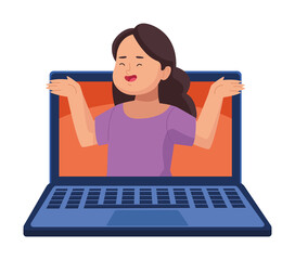 woman in laptop