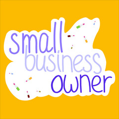 Hand sketched SUPPORT SMALL BUSINESS quote as ad, web banner. Lettering for banner, header, advertisement, announcement.