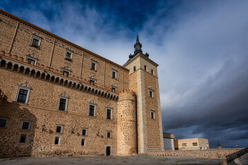 Alcazar of Toledo, a stone fortification located in Toledo, Spain.