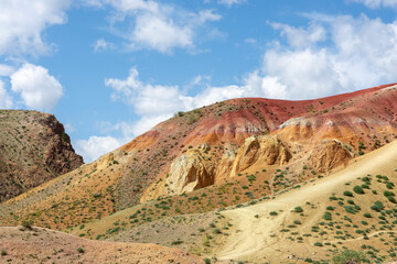 Fototapeta premium the peaks of the mountains in red against the sky