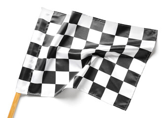 Racing flag on white background
