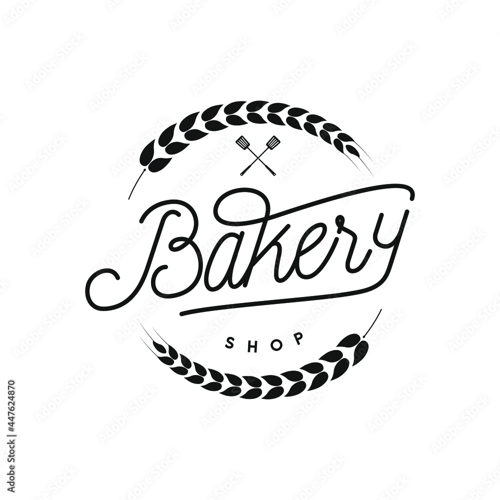 Wall mural bakery logo, icon and vector