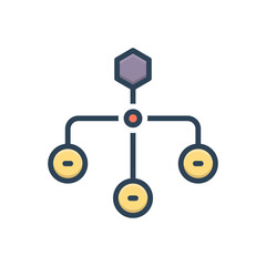 Color illustration icon for hierarchical structure