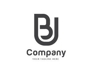 abstract B U monogram initial logo icon symbol template inspiration