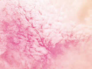 The pink sky had big clouds like heaven.