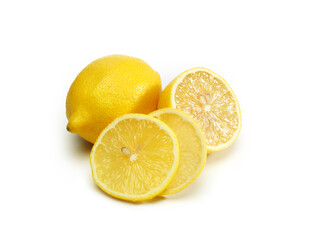 lemon slice open isolated on white