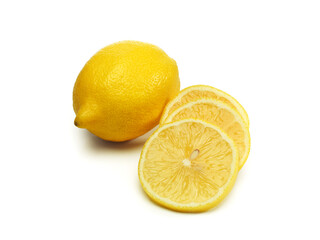 slice lemon isolated on white