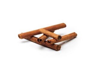 cinnamon sticks isolated on white