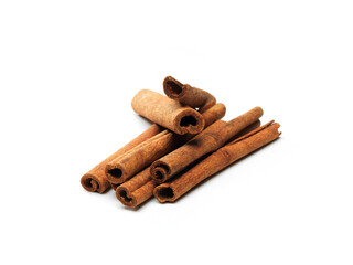 cinnamon sticks isolated on white