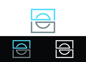 Initial Letter E Logo or Icon Design Vector Image Template