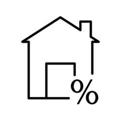 Discount icon. Offer pictogram for web. Line stroke. Percentage tag isolated on white background. Outline vector eps10