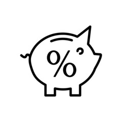 Discount icon. Offer pictogram for web. Line stroke. Percentage tag isolated on white background. Outline vector eps10