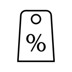 Discount icon. Offer pictogram for web. Line stroke. Percentage tag isolated on white background. Outline vector eps10