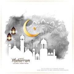 Religious festival Happy Muharram and Islamic new year background