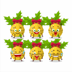 Obraz premium Cartoon character of christmas bells with smile expression