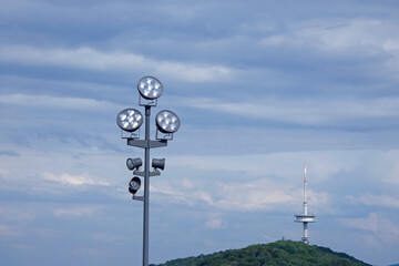 object led spotlights during the day, (emperor wilhelm monument)