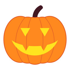 Halloween colorful pampkin logo.Color pumpkin icon on white background. Vector pumpkin illustration. Simple illlustration of halloween pumpkin.