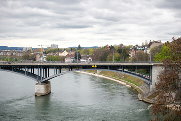 Mittlere Bridge and Basel skyline, Switzerland