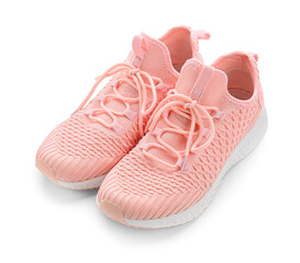 Sportive female shoes on white background