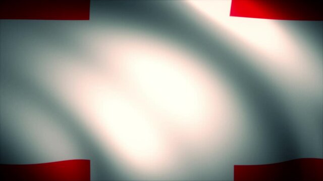 National Flag of Switzerland Waving in the Wind (Zoom Out)