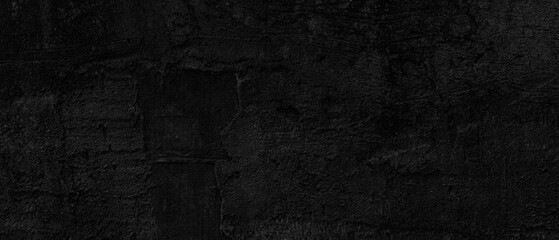 Obraz premium Panorama of Old cement wall painted black, peeling paint texture and background