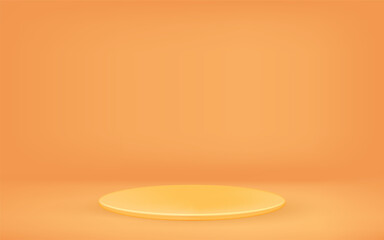 Fototapeta na wymiar orange background with pedestal. vector illustration