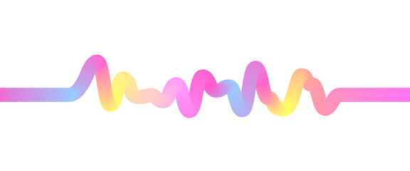 Fototapeta na wymiar Abstract 3d flowing sound wave with multicolored gradient. Digital frequency track and voice equalizer. Modern Vector background