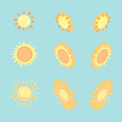 Isometric Drawing of Sun, Sunny Weather with Pastel Color Scheme, Flat Cartoon Vector Illustration can be used as Icon, Logo or Avatar