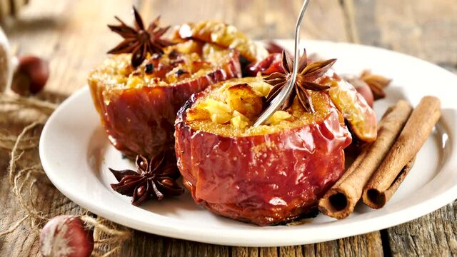 baked apple and spices