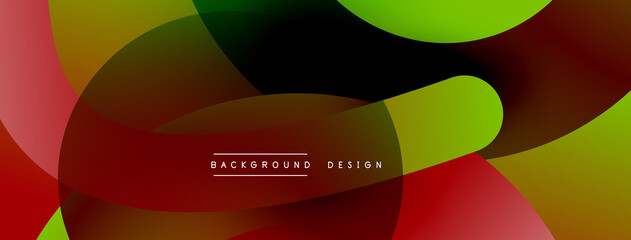 Fototapeta premium Abstract overlapping lines and circles geometric background with gradient colors