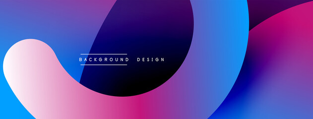 Abstract overlapping lines and circles geometric background with gradient colors