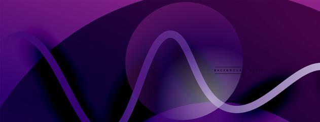 Abstract gradient background with wave line with shadow effect. Geometric composition. 3D shadow effects and fluid gradients