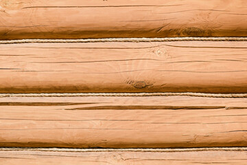 old wood background, background from logs, wooden frame, wooden texture 