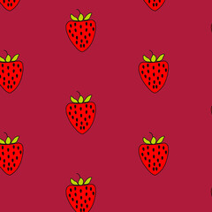 Strawberry pattern. Factory textiles. Pattern for girls clothes and underwear . Seamless pattern with strawberries .