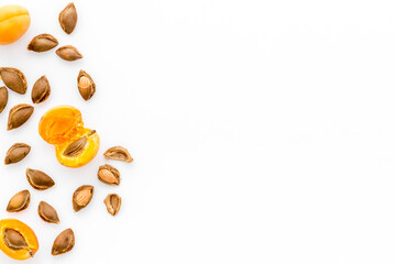 Apricots and apricot pits - dried kernel almond pattern