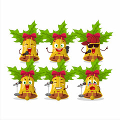 A Cute Cartoon design concept of jingle christmas bells singing a famous song
